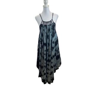 Boho Me Brand Black and BlueCage Front‎ Loose Sleeveless Maxi Dress Size Medium